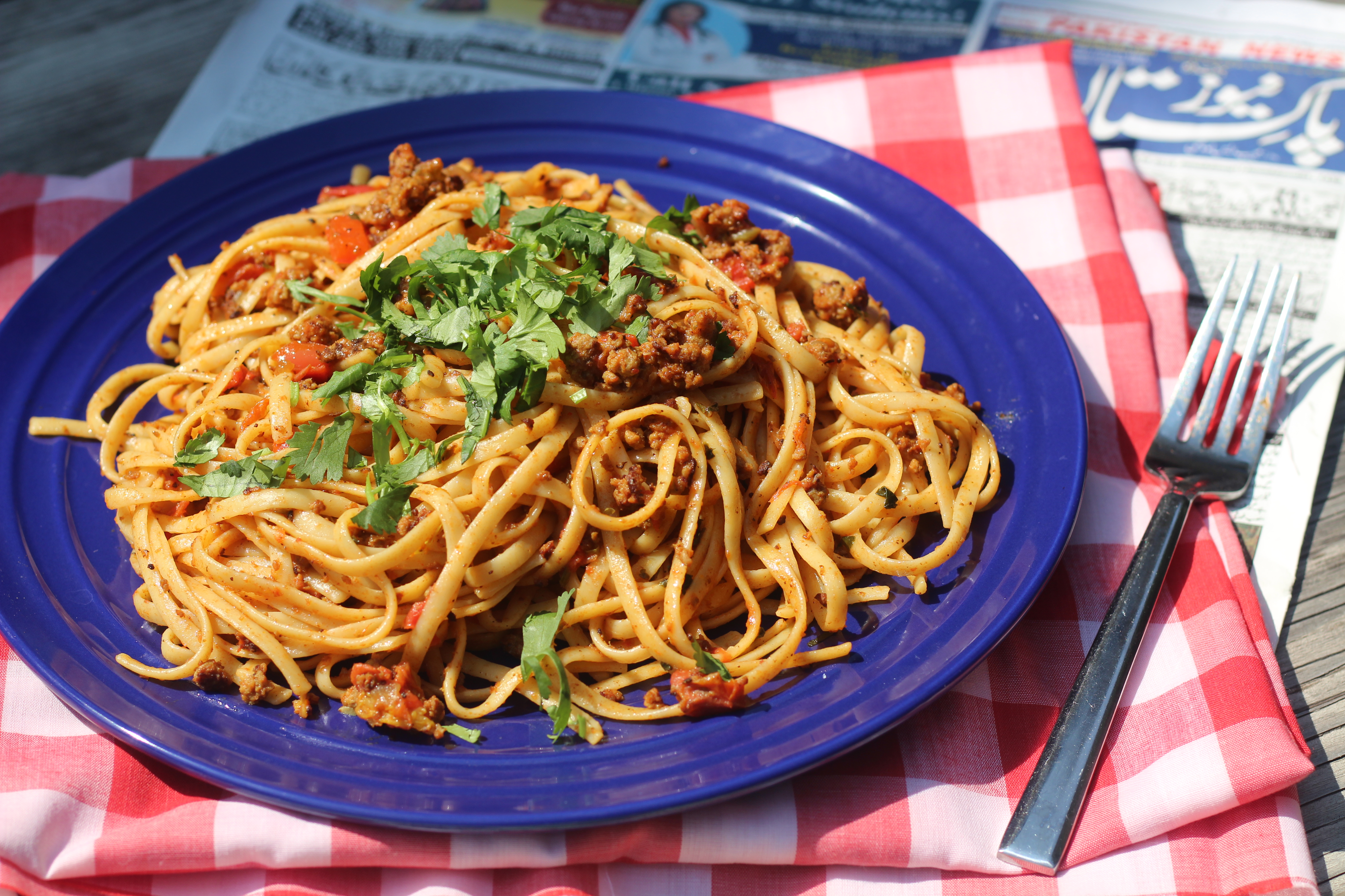 Spicy Kheema Spaghetti - Fatima's Fabulous Kitchen